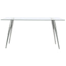 Vendas - Rectangular Glass Top Dining Table - Chrome by HouseOfZazla