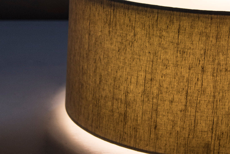 16"x16"x9" Textured Oatmeal Hardback Drum Lampshade