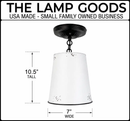 Farmhouse White Barn Metal Distressed Ceiling Light Fixture by The Lamp Goods