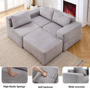 L-Shape Modern Minimalist Modular Sectional Sofa with Deep Seats by HouseOfZazla