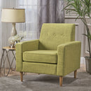 Nebulize Upholstered Fabric Club Chair With Button Tufted And Square Off Arm And Back by HouseOfZazla
