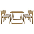 U_Style Multi-Person Outdoor Acacia Wood Dining Table and Chair Set by HouseOfZazla