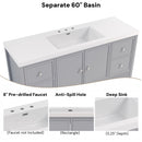 Bathroom Vanity With Separate Sink, Soft Close Doors And 4 Drawers by HouseOfZazla