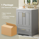 Bathroom Vanity With Sink, 1 Divided Drawer And 2 Soft Close Doors With Double Shelf