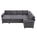 Convertible U-Shaped Sectional Sofa Bed With USB Ports And Storage by HouseOfZazla