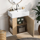 Modern Floating Bathroom Vanity With Ceramic Basin Perfect For Small Bathrooms by Unique Piece Furniture