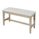 6-Piece Wood Half Round Dining Table Set Kitchen Table Set with Long Bench and 4 Dining Chairs, Modern Style, Natural