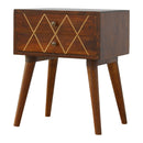 Inlay Geo Brass Bedside Table - Chestnut by Unique Piece Furniture