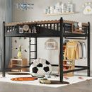 Queen Size Loft Bed with Ladders and Storage