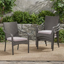 Outdoor PE Rattan Stacking Chair with Iron Frame and Cushions (Set of 4) by HouseOfZazla