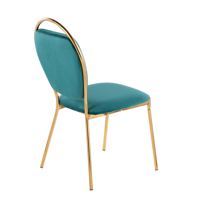 Keyhole - Contemporay / Glam Dining Chair (Set of 2) - Gold / Green, photo 4 of 4