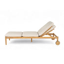 Riviera Outdoor Chaise Lounge with Wheels, Acacia Wood Frame (Set of 2) by HouseOfZazla