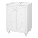 Bathroom Vanity With Ornate Elliptical Motif, Soft Close Hinges by HouseOfZazla