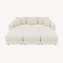 Deep Seat Convertible Sofa With Soft Pillows And Ottomans by HouseOfZazla