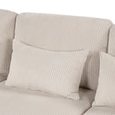 5 Pieces L shaped Sofa with Removable Ottomans and comfortable waist pillows
