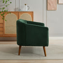 50.78'W Modern Loveseat Couch Sofa, Corduroy Fabric Upholstered 2-Seat Sofa with Wooden Walnut Legs for Small Space Office Studio Apartment Bedroom, Green