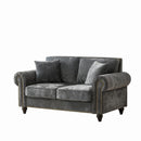 2 Seater Sofa With Rolled Arms, Tufted Upholstered Couch by Unique Piece Furniture