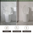 Upgraded Design Armrest, With Glossy Gw 007 1 Piece Toilet With Tornado Flush, Soft Close Seat, Dual Flush Map 1000G, Comfort Chair Seat - Gloss White by HouseOfZazla