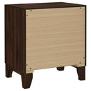 Anza - 2 Drawer Nightstand Bedside Table With Smooth Storage - Walnut by HouseOfZazla