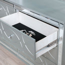 Arabesque - 6 Drawer Dresser With Mirror - Silver by HouseOfZazla