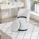 Barrel Chair With Built In Storage, 360° Swivel - Beige by HouseOfZazla