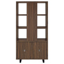 Rodger - 3 Shelf Cabinet Bookcase - Walnut by HouseOfZazla