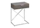 Accent Side Table with Storage Drawer in Taupe by HouseOfZazla