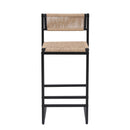 Kitchen Bar Stools with Footrest Set of 2 Paper Rope Weave Dining Chairs by HouseOfZazla