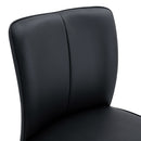 Modern Bar Chair Set Streamlined Backrest Metal Legs 2 Pieces - Black / Silver by HouseOfZazla