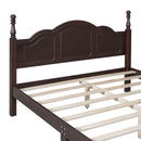 3-Pieces Bedroom Sets,Queen Size Wood Platform Bed and Two Nightstands-Dark Walnut