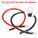 2Pcs 2 AWG Gauge Copper Battery Cables Car Inverter Copper Wire Cable with 3/8In Lugs for Motorcycle Automotive RV Solar ATV
