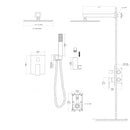 Dual Shower Head System With 12" Square Rain Shower And Rough In Valve