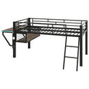 Gaming - Twin Loft Bed With Desk And LED - Black by HouseOfZazla