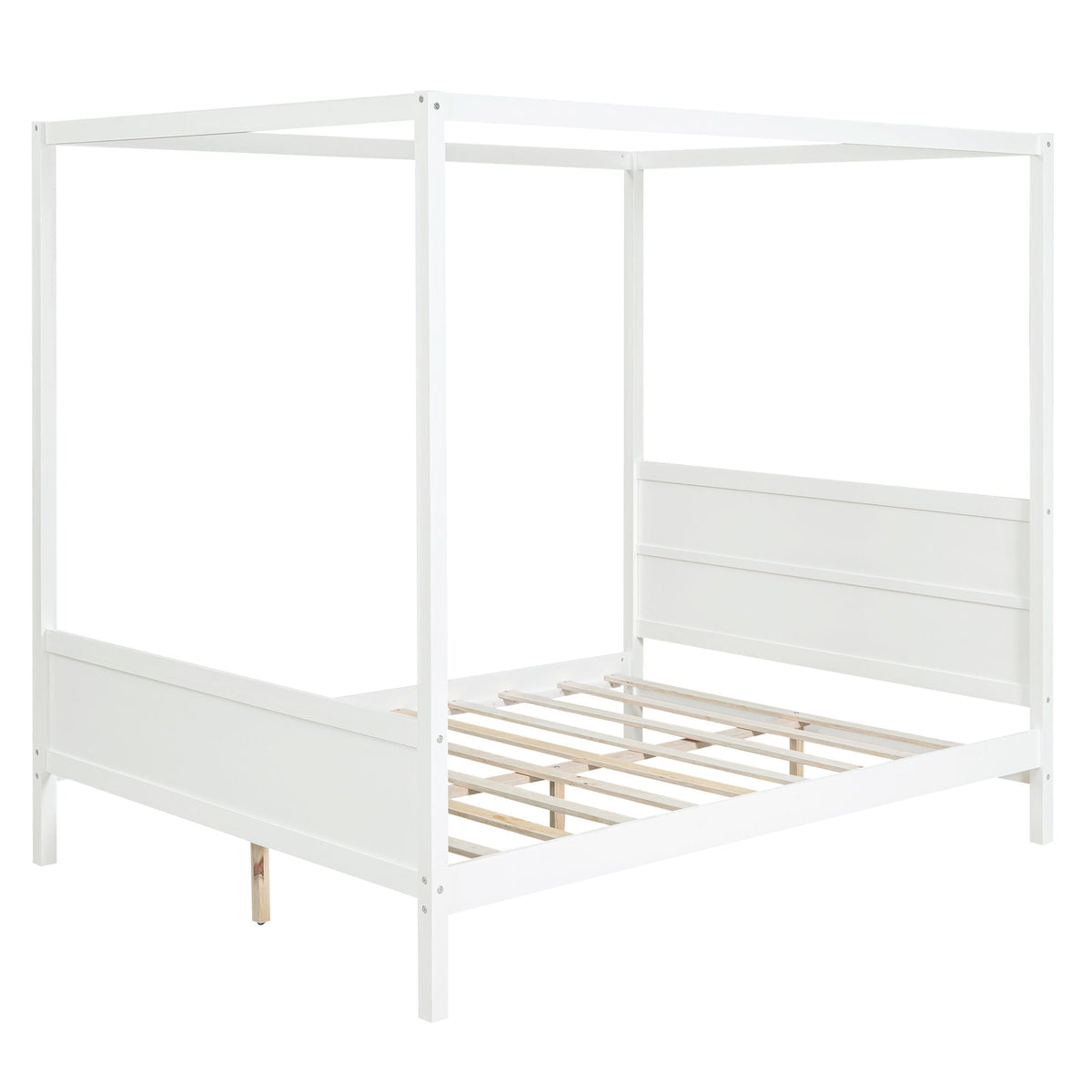 Canopy Platform Bed With Headboard And Footboard, Slat Support Leg, photo 17 of 27