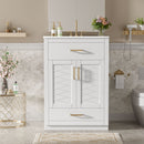 Modern Bathroom Vanity With Integrated Ceramic Sink, 2 Door Cabinet With Tip-Out Drawer by Unique Piece Furniture