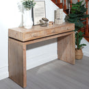 Rustic Wood Console Table With 3 Drawers Entryway Table For Hallway, Foyer, Or Office - Natural / Natural & Light Brown / Natural Wood / Natural Wood Wash / Natural / Rustic by HouseOfZazla