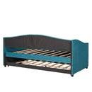 Upholstered Daybed Sofa Bed With Trundle Bed And Wood Slat by HouseOfZazla