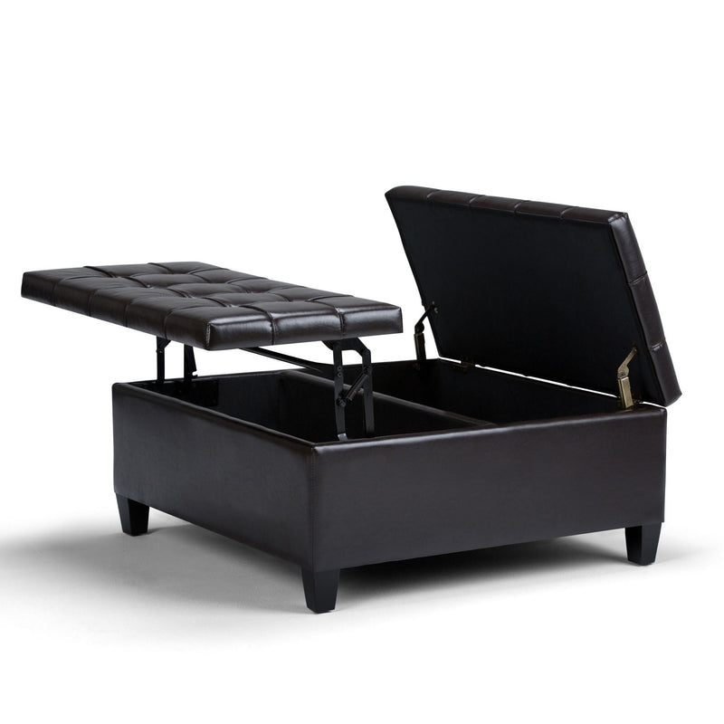 Harrison - Coffee Table Storage Ottoman - Tanners Brown, photo 4 of 9
