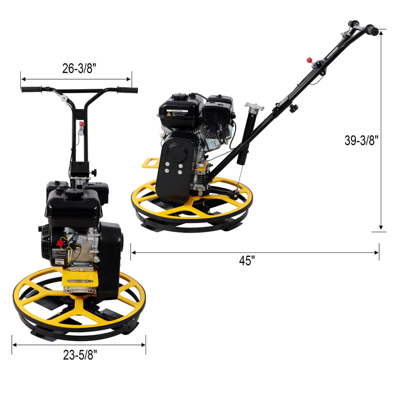 Power Trowel, 22.5" Walk-Behind Cement Trowel with Float Pan, photo 8 of 10