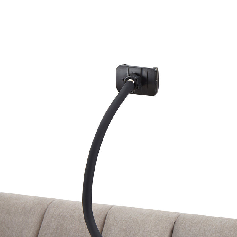 55.9" Convertible Sofa Bed Loveseat Sofa with Three USB Ports, Two Side Pockets, Two Cup Holders and 360Swivel Phone Holder for Living Room, Light Grey