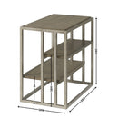 Padena Metal Frame Wood Living Room Chairside Table with Shelf