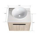 24" Modern Design Float Bathroom Vanity With Ceramic Basin Set, Wall Mounted White Oak Vanity With Soft Close Door, KD-PackingD-Packing Pieces