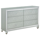 Arabesque - 4 Piece Queen Bedroom Set With LED Headboard - Silver by HouseOfZazla