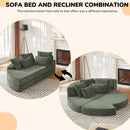 Semi Circular 2 In 1 Sofa Bed With Neck Pillow And Throw Pillows by HouseOfZazla