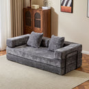 Convertible Floor Sofa Bed With Pillow Back Support Armrest by HouseOfZazla