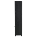 Mid Century Modern Style Tall Display Cabinet With Glass Doors For Collectibles - Black by HouseOfZazla