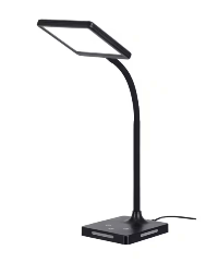 Brilli 21"H Charge Up Circadian LED Desk Lamp Black Finish with Touch Switch, Night Light on Base