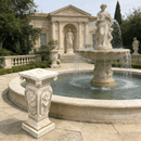 22.05" H x 9.06" W European Style Floral Carved Roman Column Pedestal by HouseOfZazla