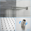 Dual Shower Head System With 12" Wall Mounted Square Rain Shower And Rough In Valve