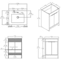 24 Inch Floating Bathroom Vanity with Ceramic Sink and Soft-Close Door by HouseOfZazla